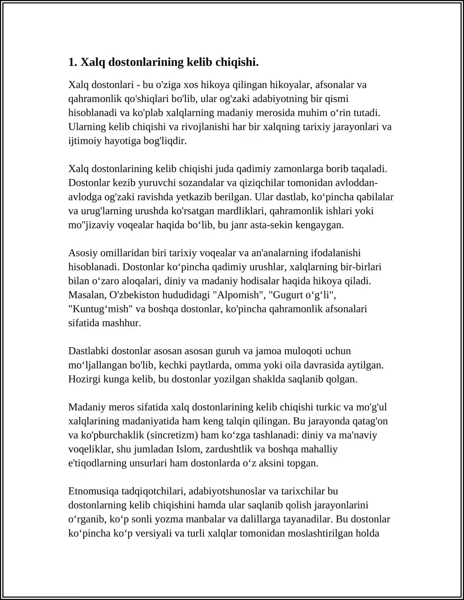 XALQ DOSTONLARI VA ULARNING O'ZIGA XOS XUSUSIYATLARI 4