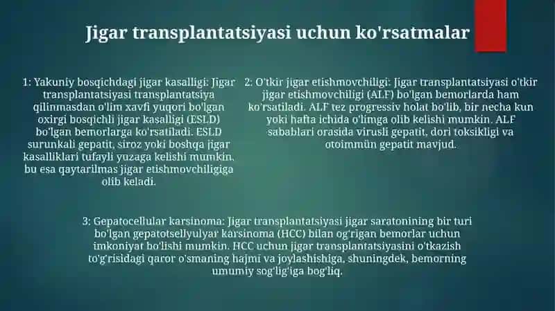 Jigar Transplantatssiyasi 4