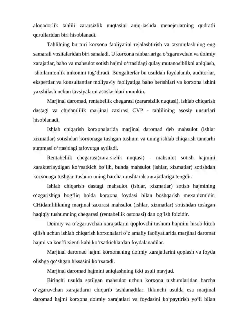 Boshqaruv hisobi ma’lumotlaridan foydalanuvchilar 4