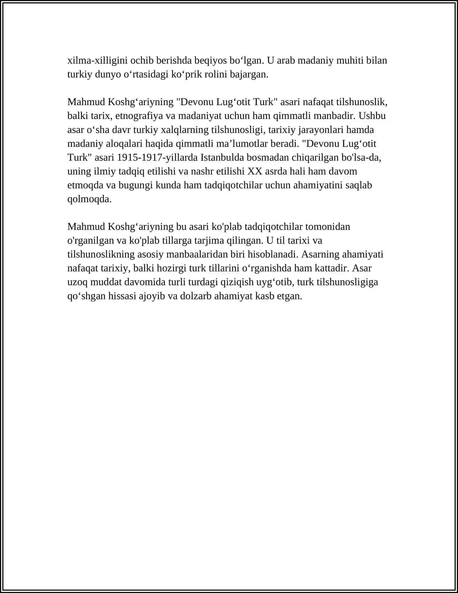 MAHMUD KOSHG’ARIY VA TILSHUNOSLIK MASALALARI.,,DEVONU LUG’OTIT TURK” ASARINING ILMIY AHAMIYATI 4