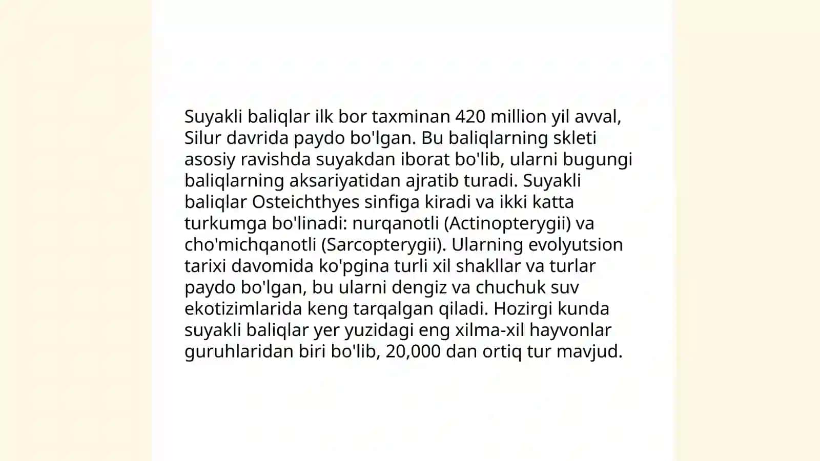 Suyakli baliqlarning kelib chiqishi, sistematikasi va evolyutsiyasi 4