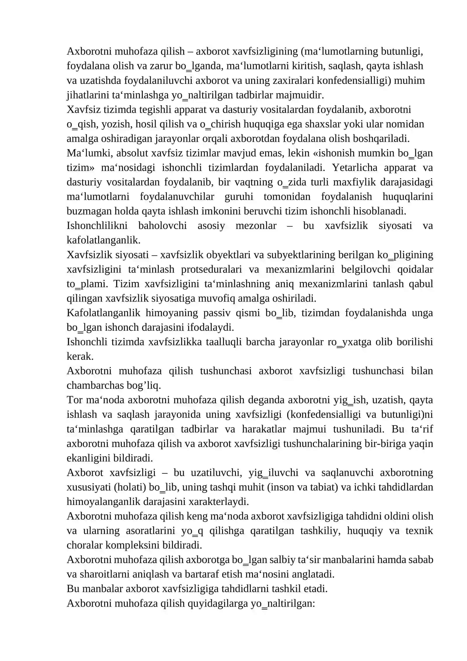 Informatsion xavfsizlik tushunchasi 4