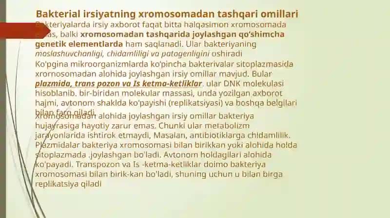 Bakterialirsiyatning xromosomadan tashqari o‘millari (plazmidlar, transpozonlar, is-faktorlar, mo‘tadil faglar) tibbiyotdagi ahamiyati 4