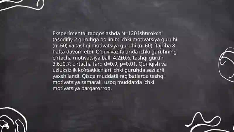 Motivatsiyani eksperimental organish 4