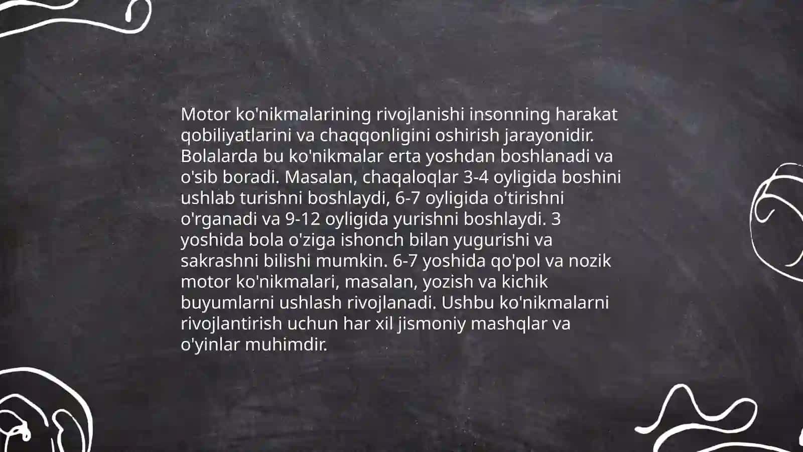Maktabgacha yoshdagi bolalarda o'sish va rivojlanishning umumiy imkoniyatlari 4