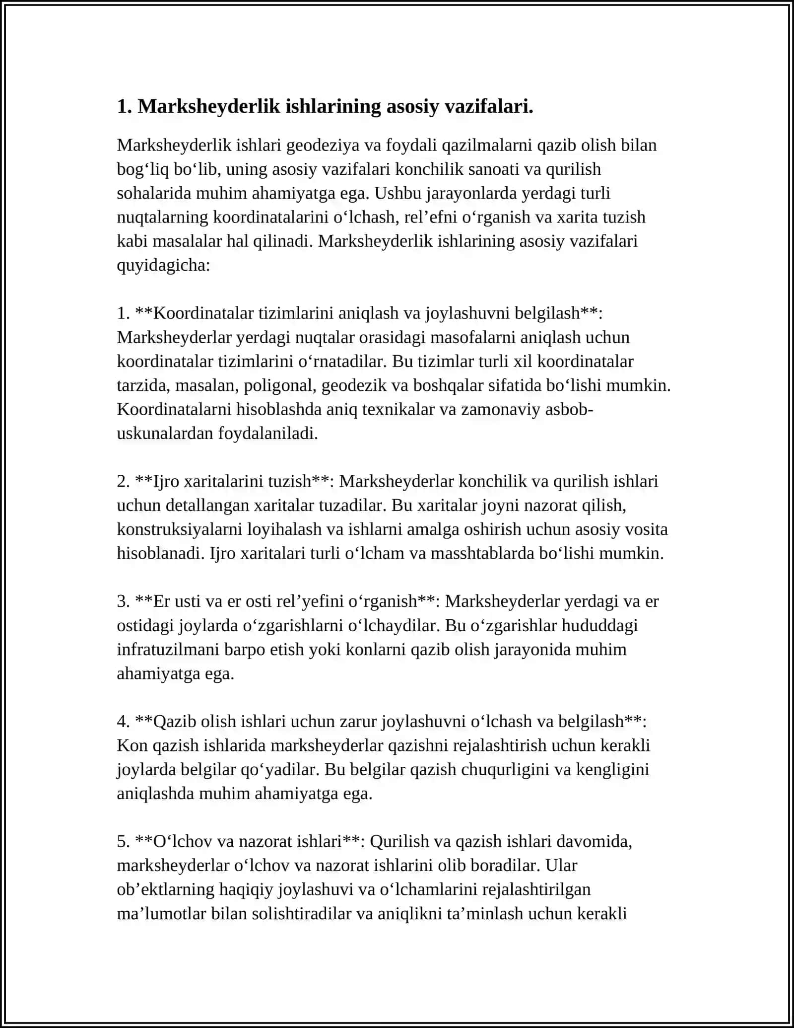 QARAMA -QARSHI ZABOYLI KON LAHIMLARINI OʻTISHDA MARKSHEYDERLIK ISHLARI 4