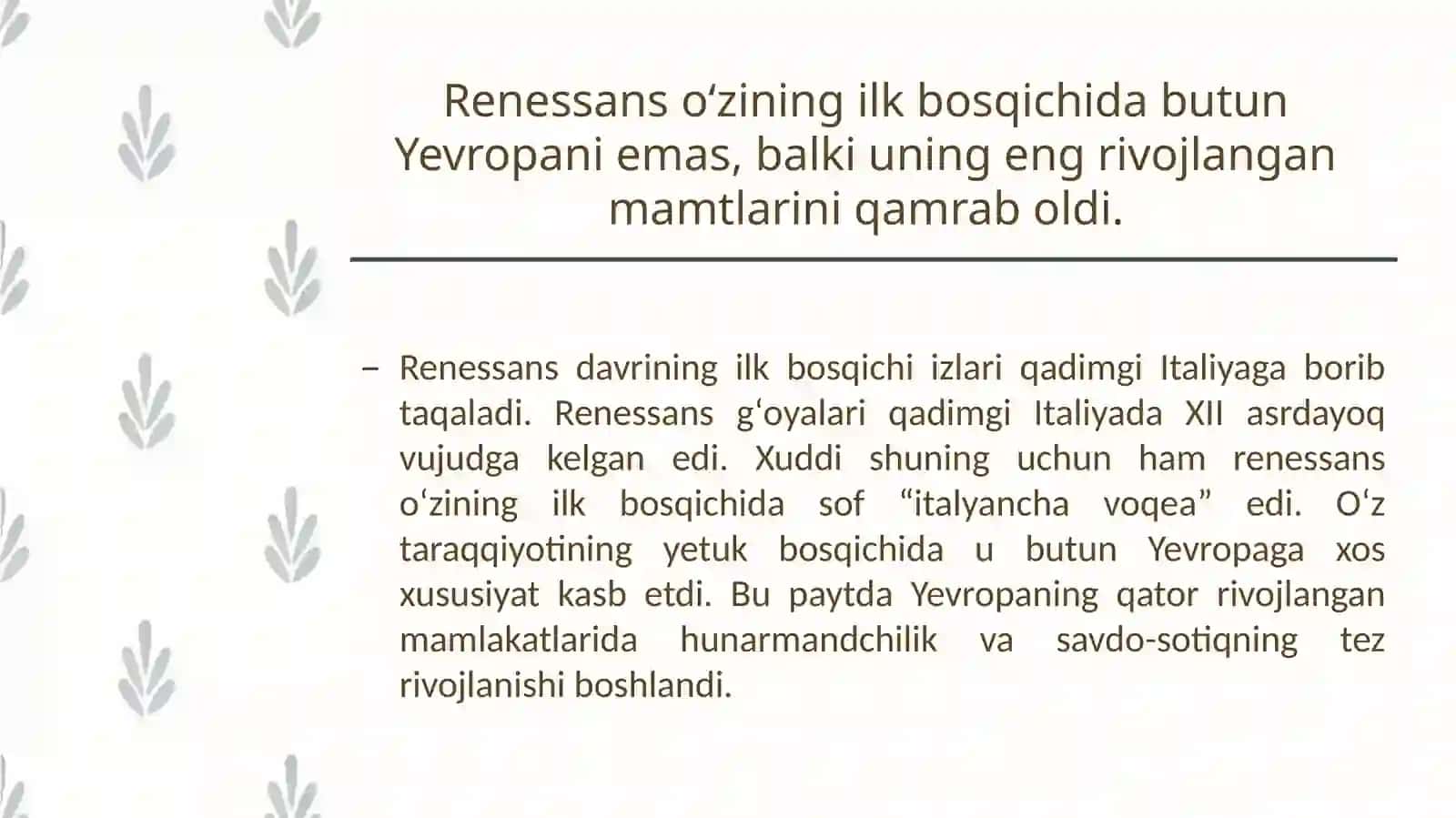 Birinchi renessans davrining mohiyati 4