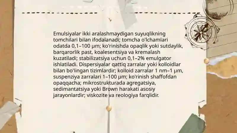 Neft dispers tizmlarining korinishi. Umumiy tushunchalar 4