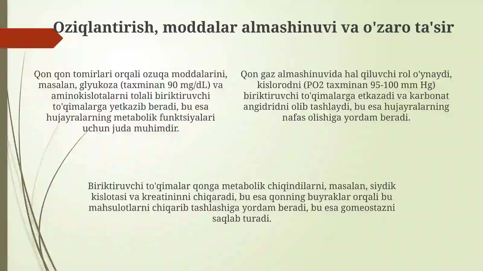 Qon va siyrak tolali biriktiruvchi to'qimalarning o'zaro munosabatlari 4