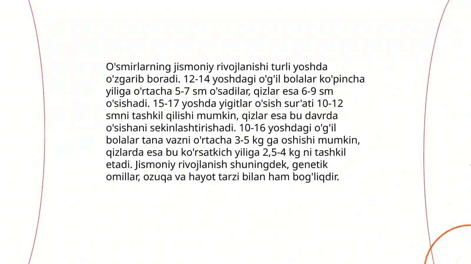 Bolalar va o'smirlarning jismoniy rivojlanishini tekshirish 4