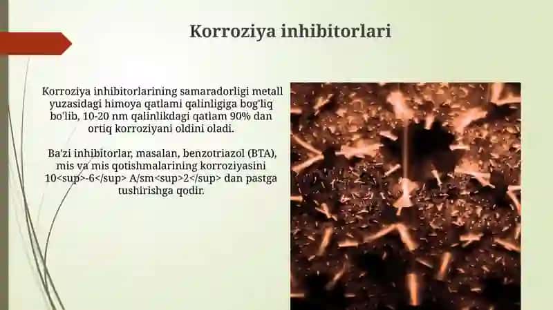 Metallarning olinishi va kristall tuzilishi Metallar korroziyasi 4