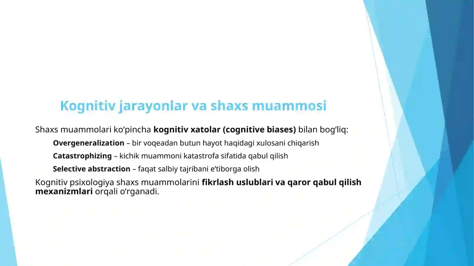 Kognitiv psixologiya va shaxs 4