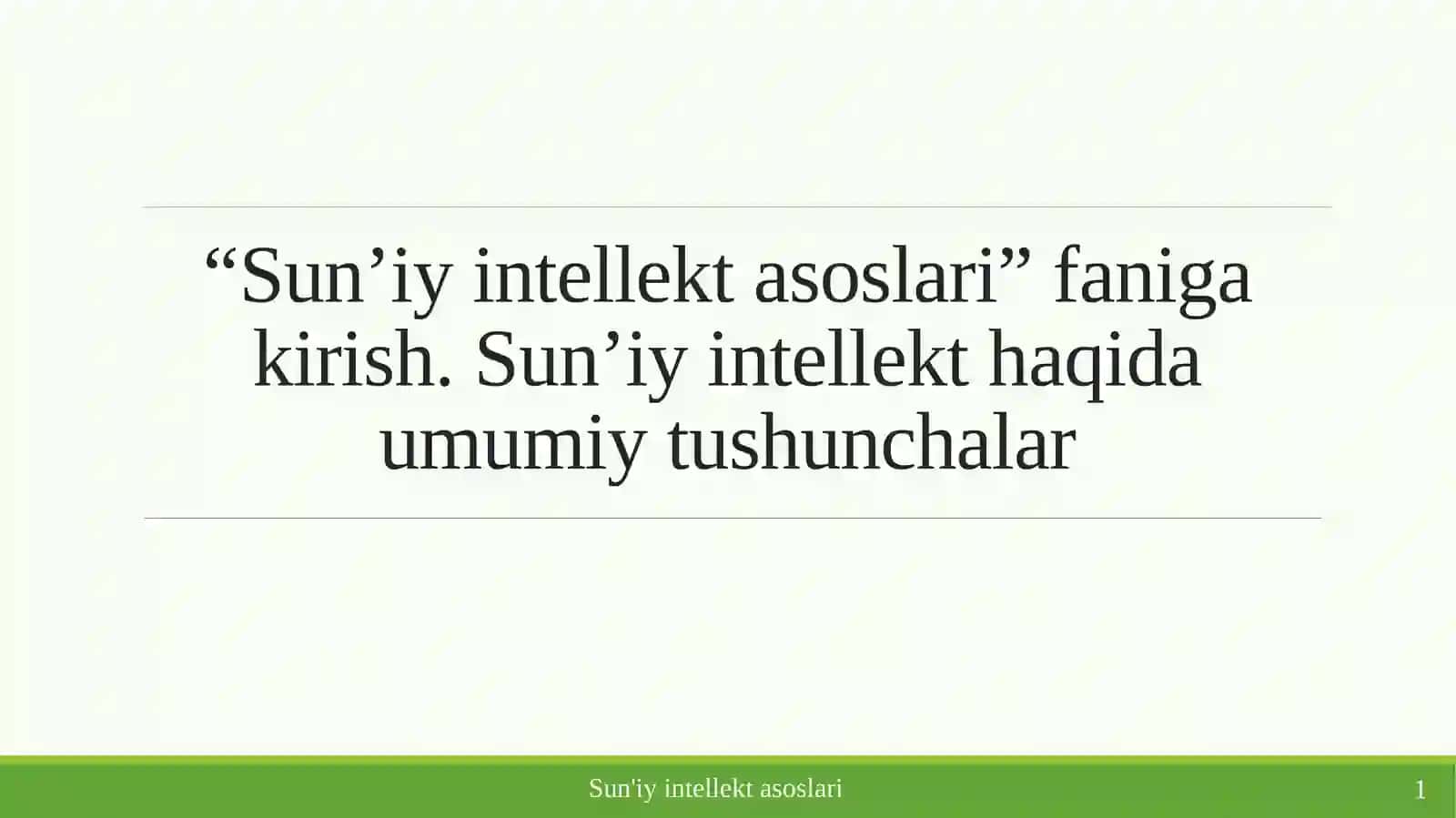 Sun'iy intellekt asoslari 4