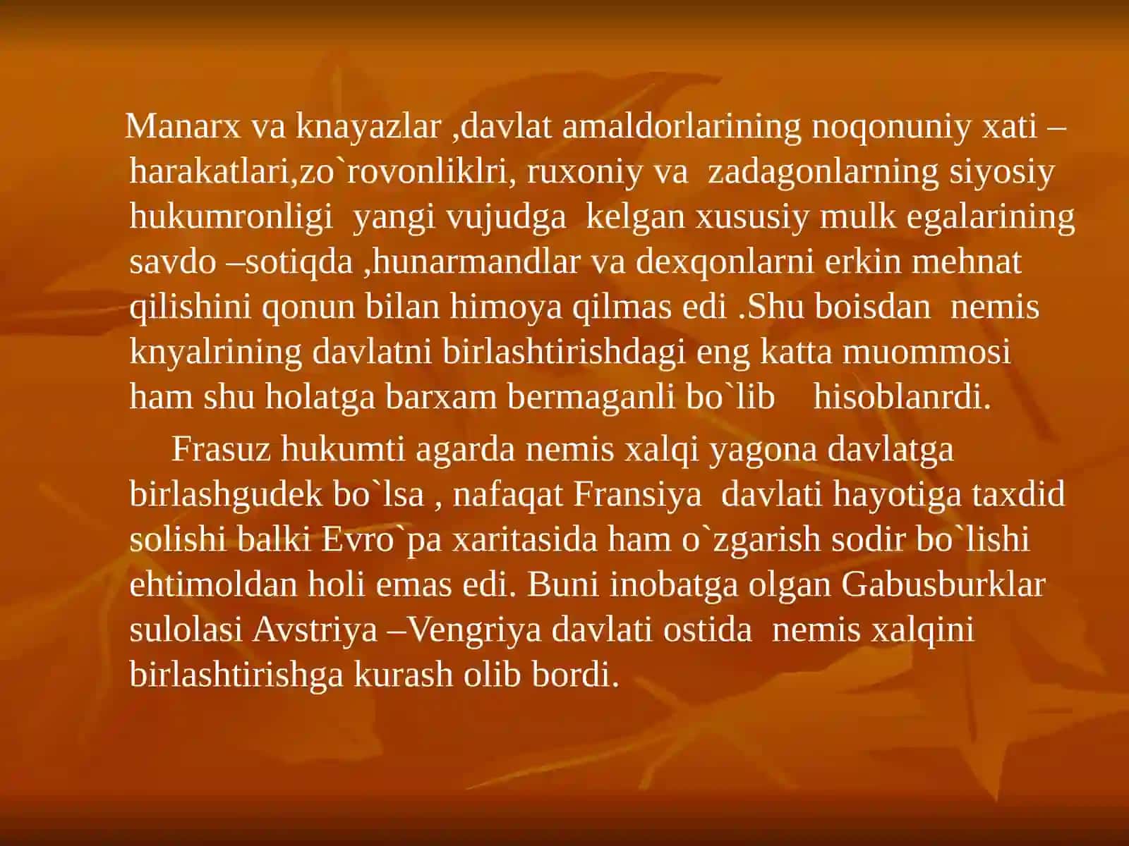 Ottofon Bismakning Germanya ning birlashtrishga qo`shgan hissasi 4