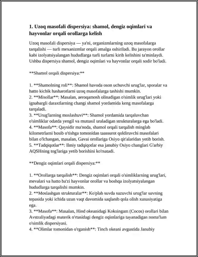 OROLLAR FAUNASI VA FLORASINI SHAKLLANISH YOLLARI 4