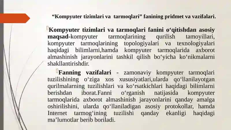 Kompyutertizimlari va tarmoqlar 4