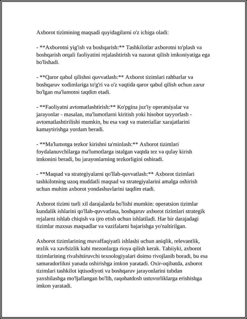 Axborot tizimining tarkibi va strukturasi 4