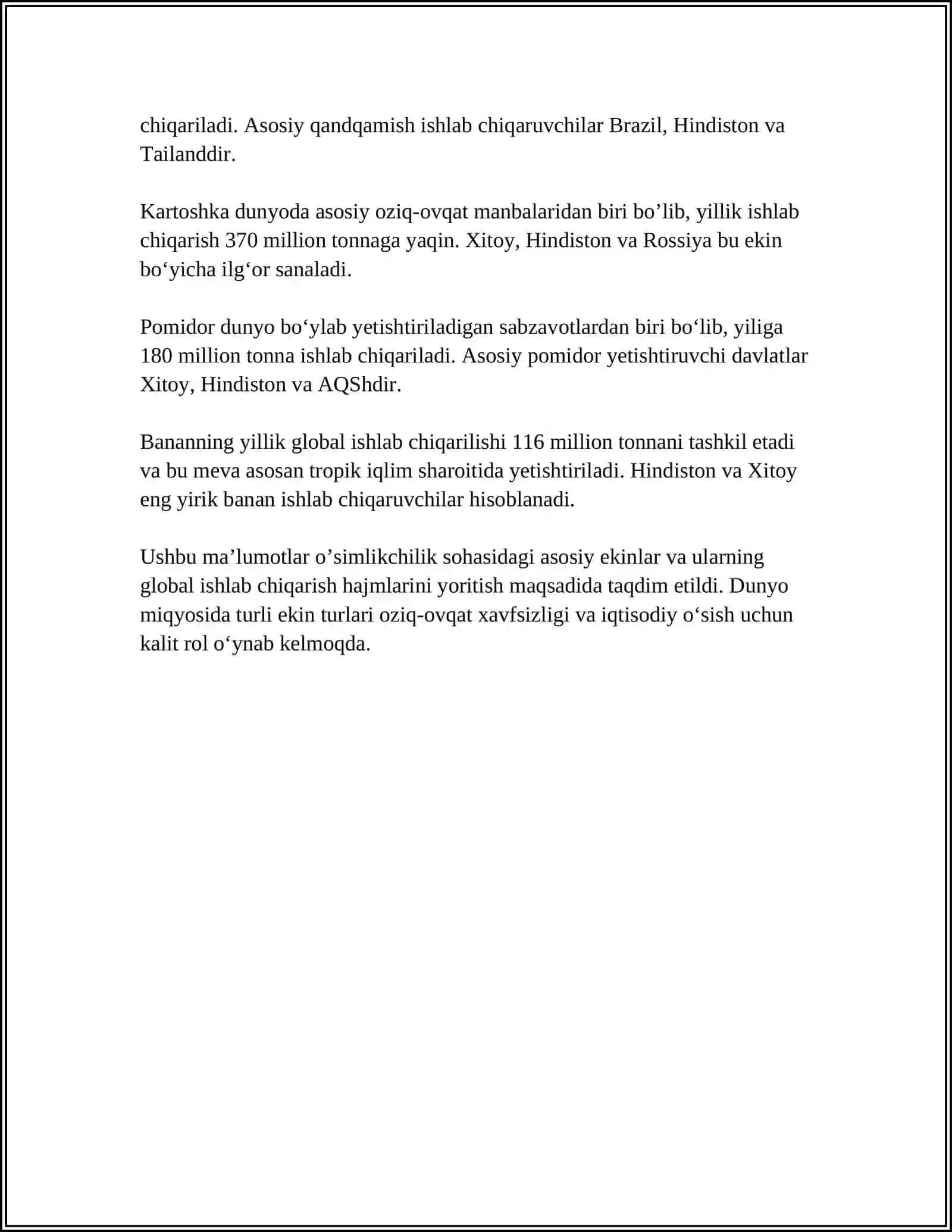 O'simlikchilik: ekin ishlab chiqarish va ekin turlari 4
