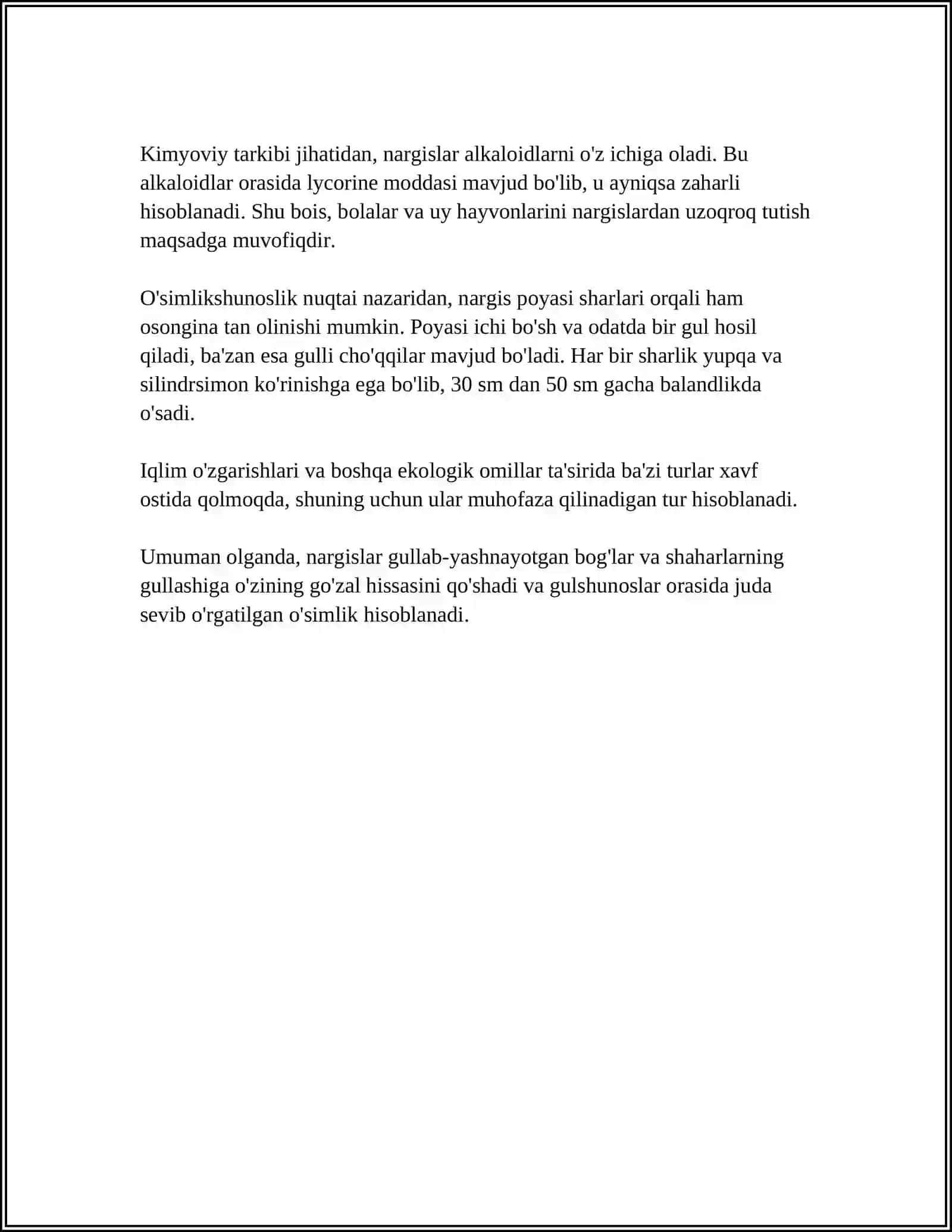 NARGISDOSHLAR OILASI TUZILISHI VAKILLARI KO'PAYISHI VA O'ZIGA XOS XUSUSIYATLARI 4
