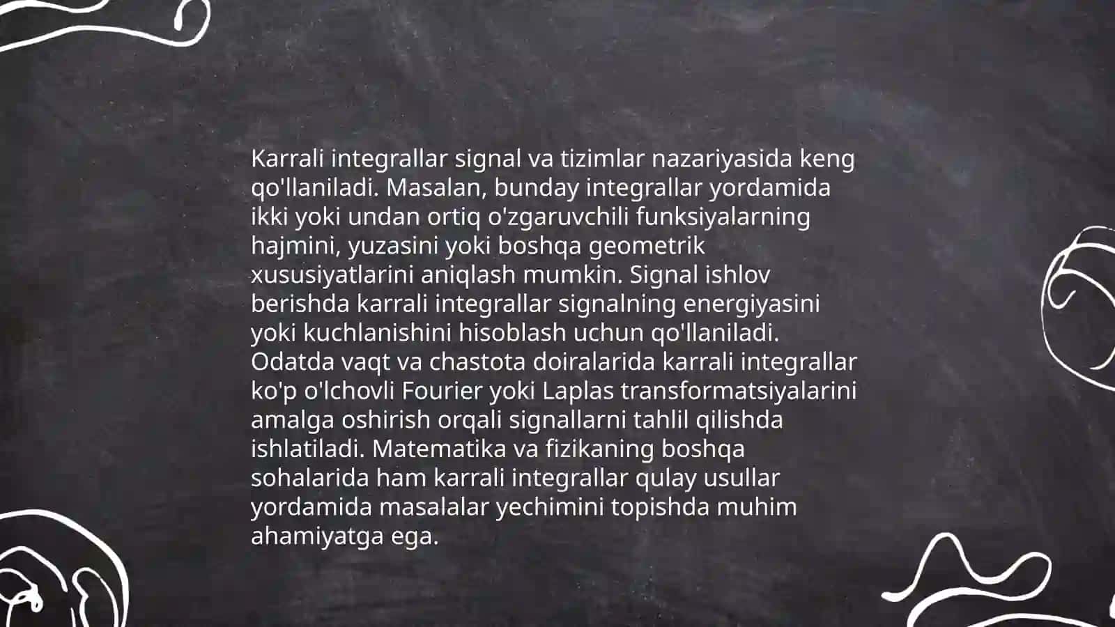 Karrali integrallarni injenerlik sohasidagi tatbiqlari 4