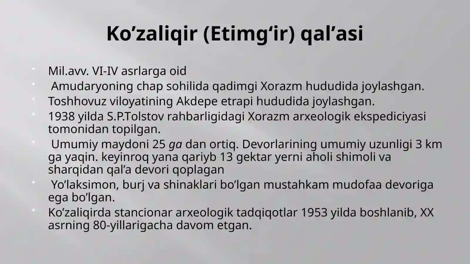 Qadimgi Xorazm yodgorliklari va ularning o’rganilishi 4