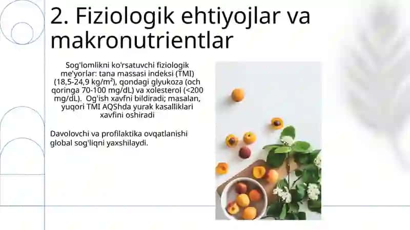 Ovqatlanishning fiziologik me'yorlari 4