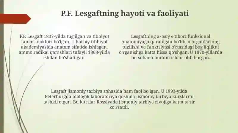 N.I. Pirogov va P.F. Lesgaftning anatomiya rivojiga qo'shgan hissasi 4
