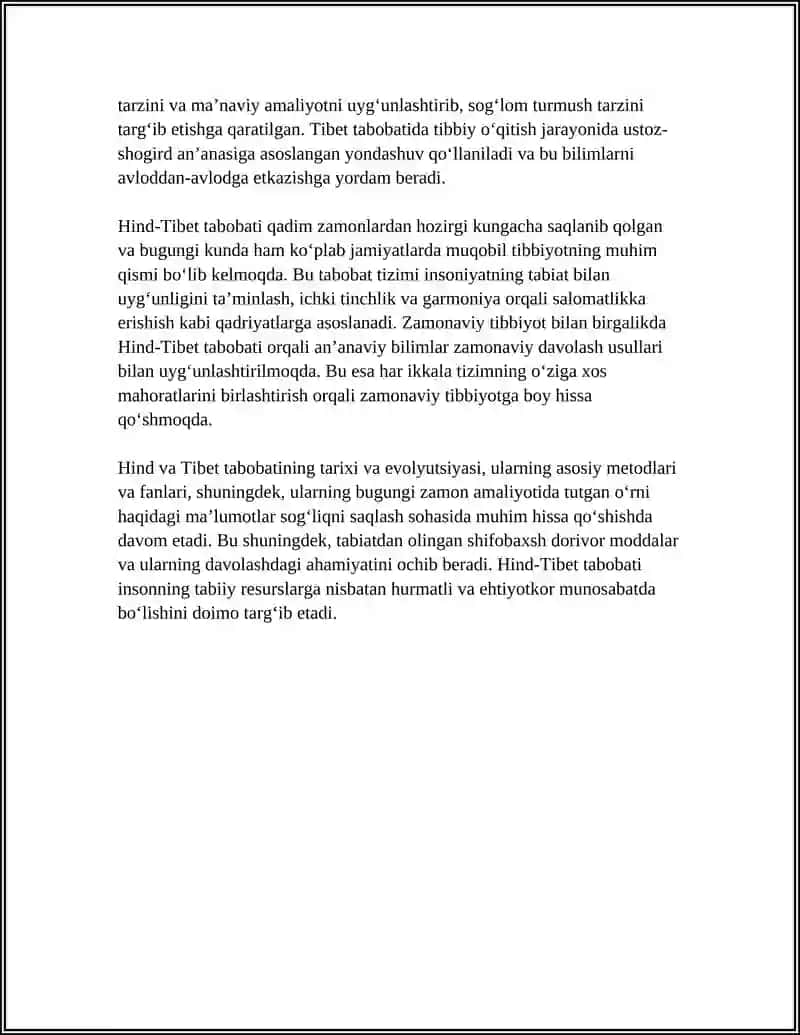 Hind-Tibet Tabobati Haqida Rasmla Kerak Referat 4