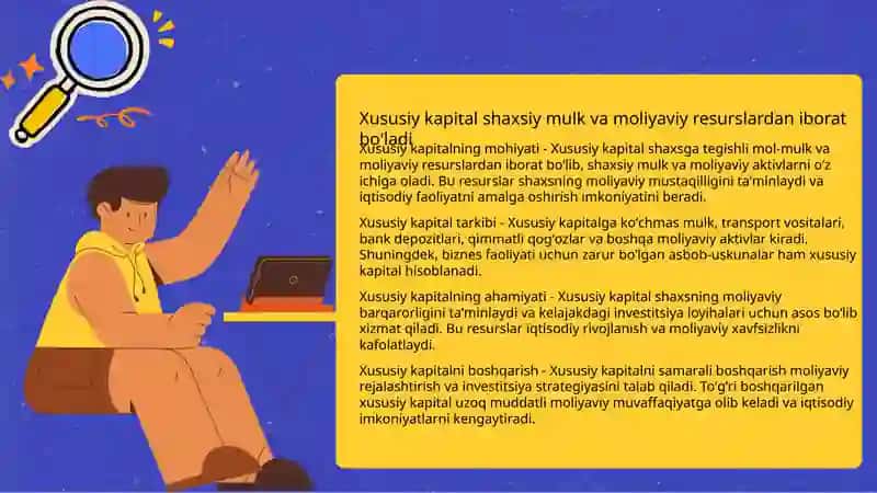 Xususiy kapital va uning tarkibi va tahlili 4