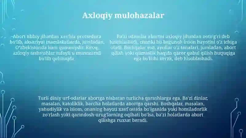 O'Zbekistonda Homladorlikni To'Xtatish Masalasi Homiladorlikni To'Xtatish Asosiy Diniy Konfessiyalar Nuqtai Nazaridan 4