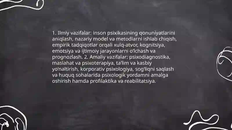Psixologiya fanining maqsadi va vazifalari 4