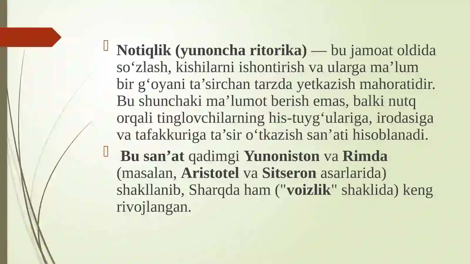 Notiq va notiqlikning oʻziga xos xususiyatlari 4