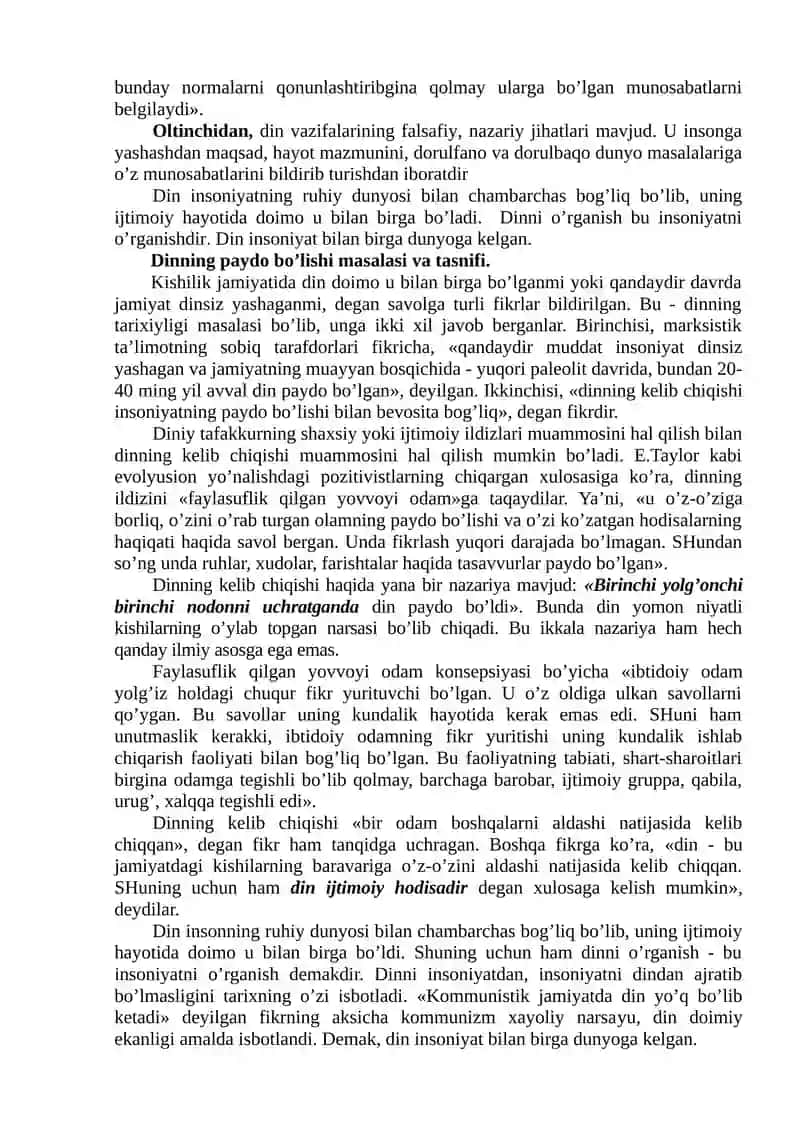 Dinshunoslik fanining predmeti va funksiyalari 4