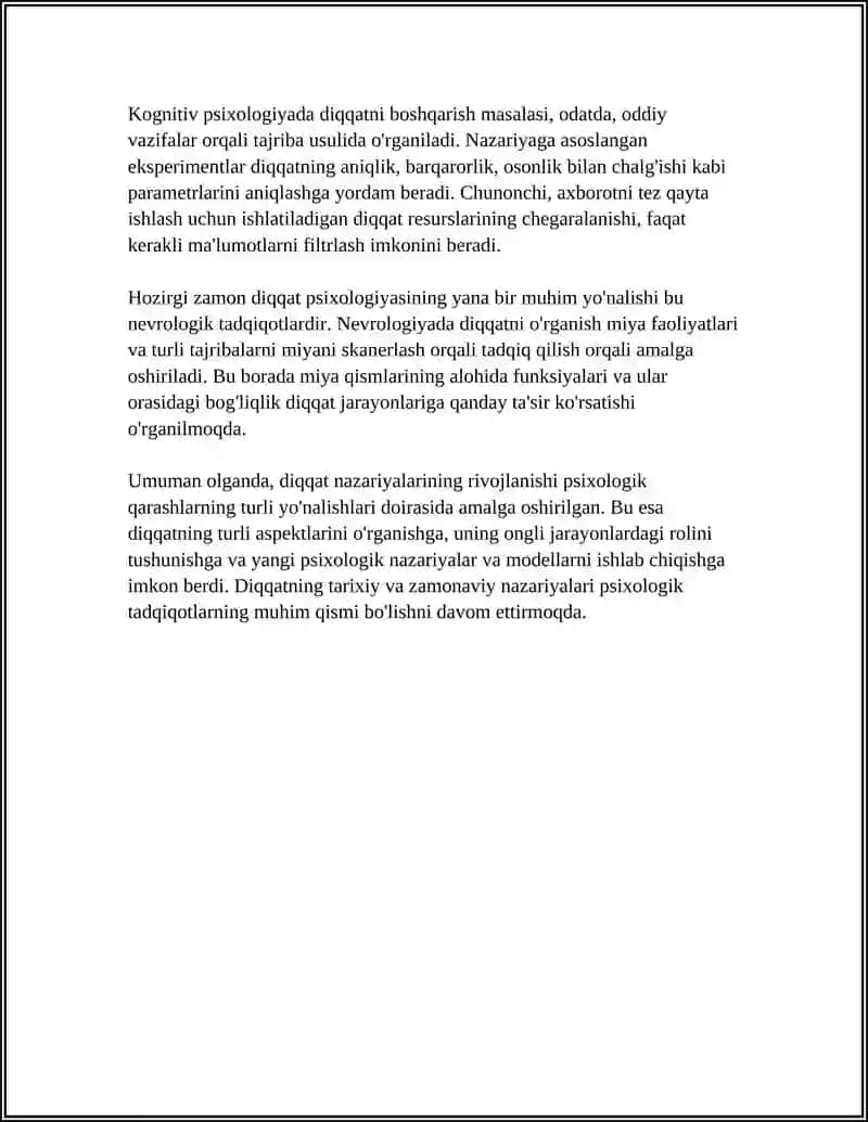 DIQQATNING PSIXOLOGIK NAZARIYALARI 4