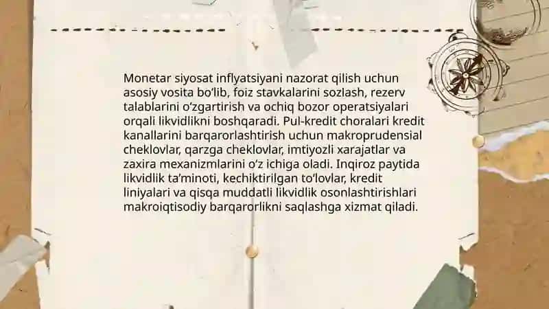 Inqirozga qarshi siyosat va makroiqtisodiy muvozanatini ta'minlash 4