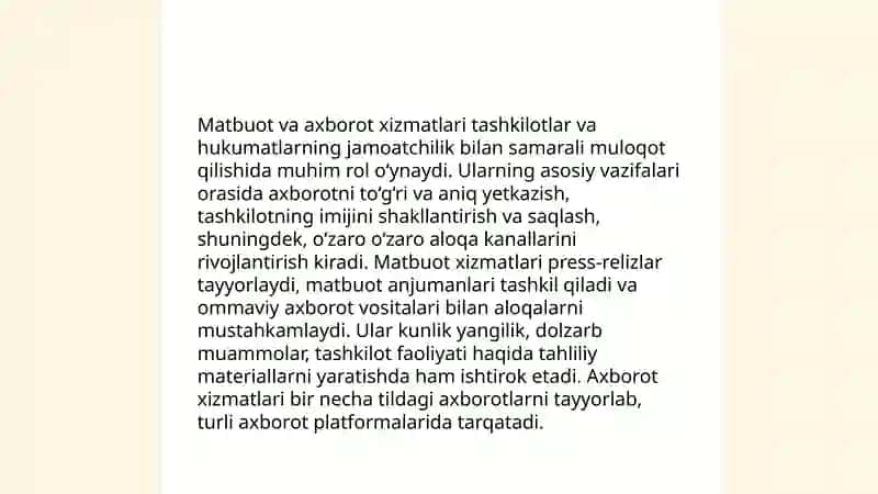 O'zbekiston Respublikasida ommaviy axborot vositalarining faoliyati 4