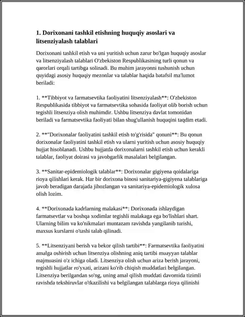 DORIXONA ISHINI TASHKIL QILISH.DORILARNI SAQLASHGA QOʻYILGAN TALABLAR 4