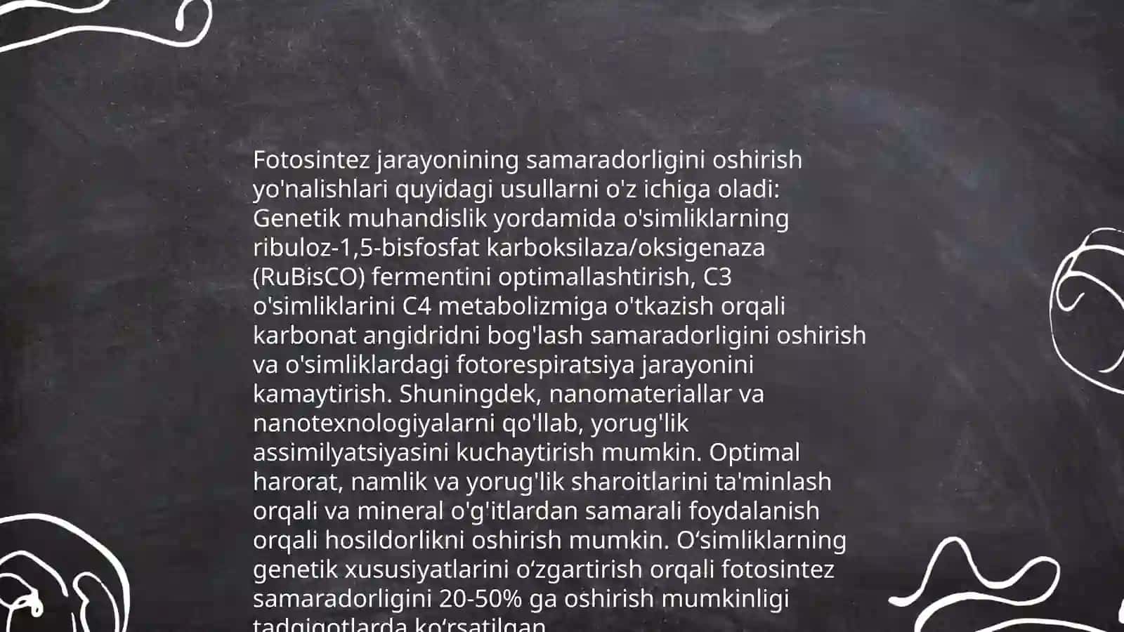 0'simliklar fiziologiyasining istiqboli yo'nalishlari va ularni amalga oshirishda mavjud shart-sharoitlar 4