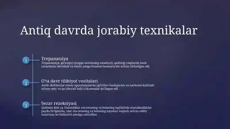Qadimiy davr tibbiyot texnologiyalari haqida kirish 4