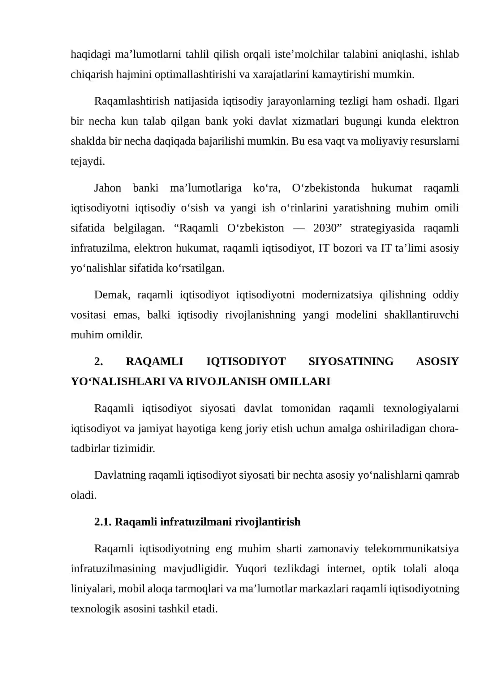 RAQAMLI IQTISODIYOT SIYOSATI VA UNING RIVOJLANISH OMILLARI 4