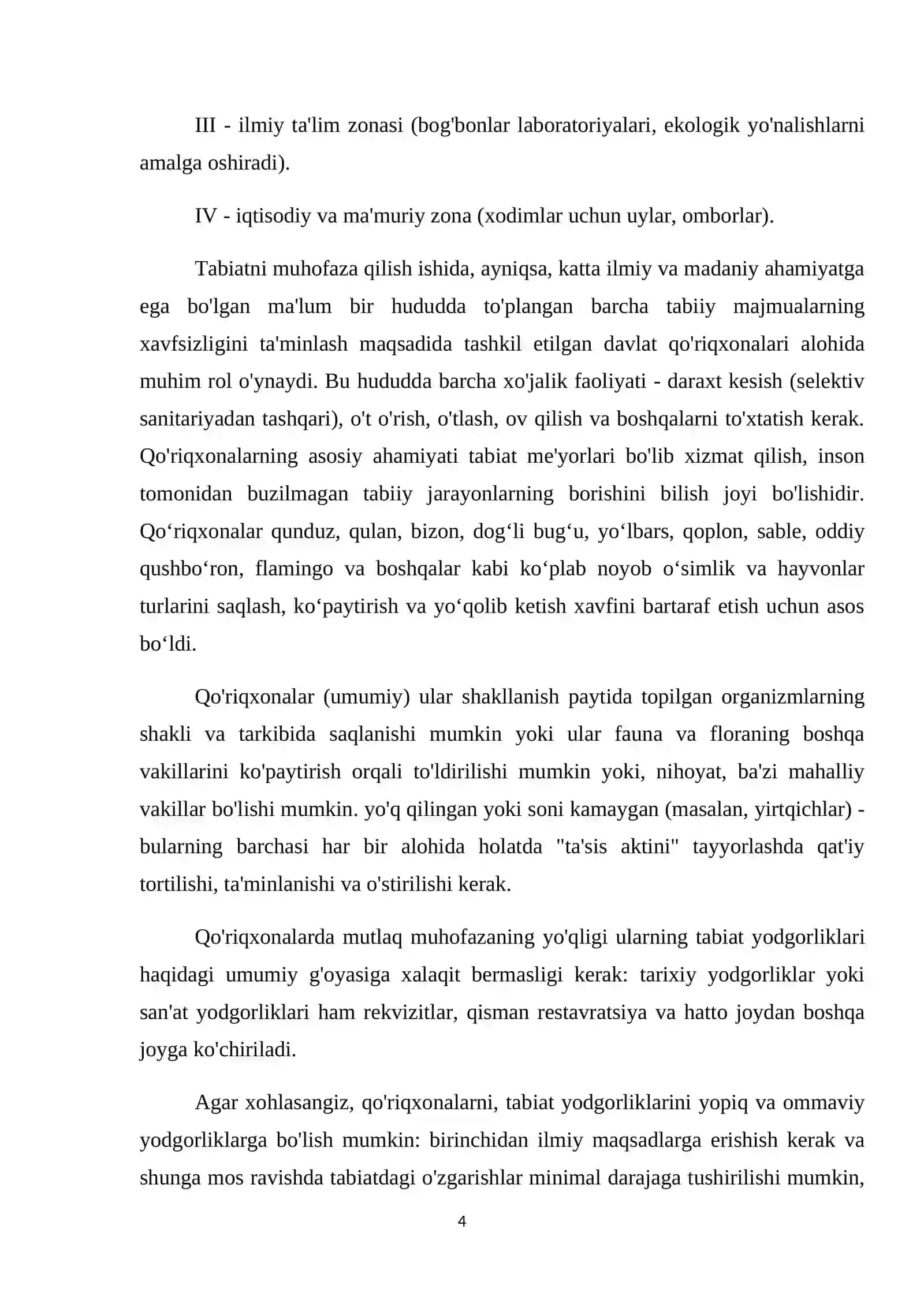 Qo'riqxonalarni Tashkil Etish va Faoliyatini O'rganish 4