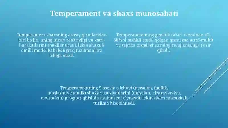 Shaxs temperamentini o'rganish metodlari 4
