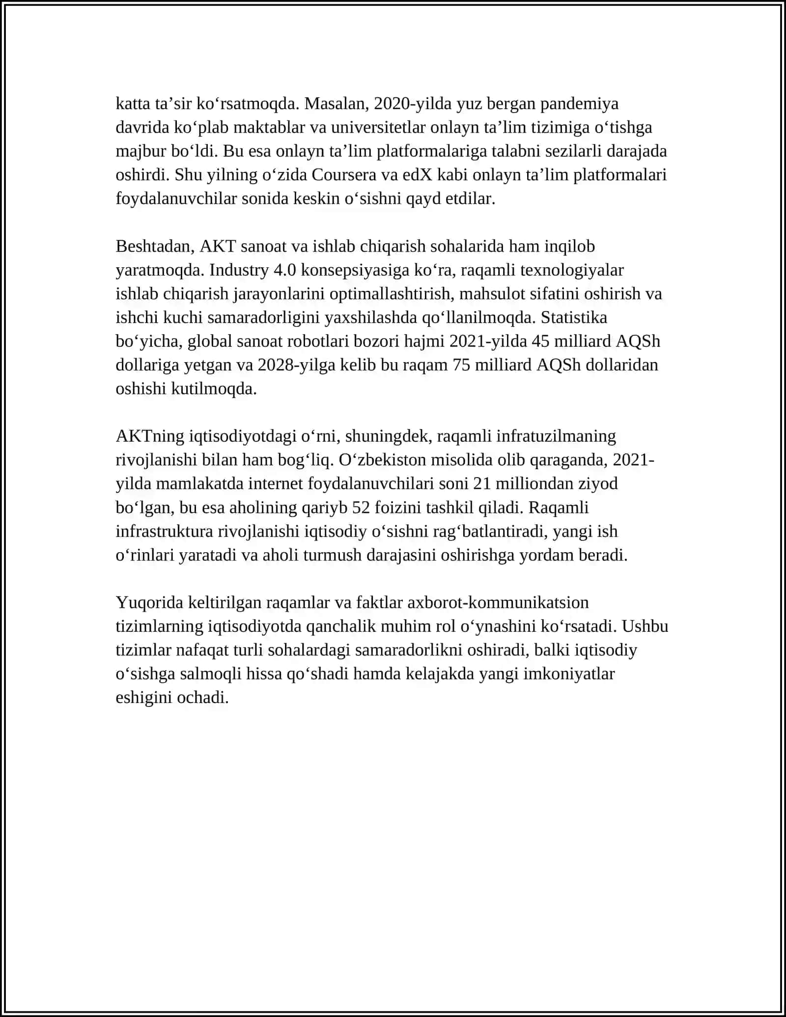 Iqtisodiyotda Axborot-Kommunikatsion Tizimlar Fanining Ahamiyati va Vazifalari 4