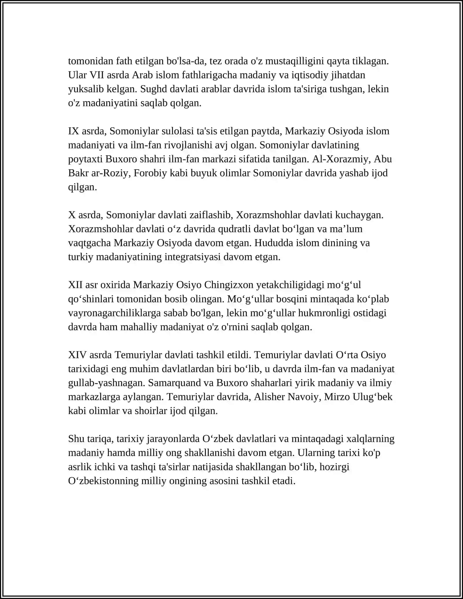 O'ZBEKISTONDA MUSTAQILLIK G'OYALARINING TARIXIY ASOSLARI 4