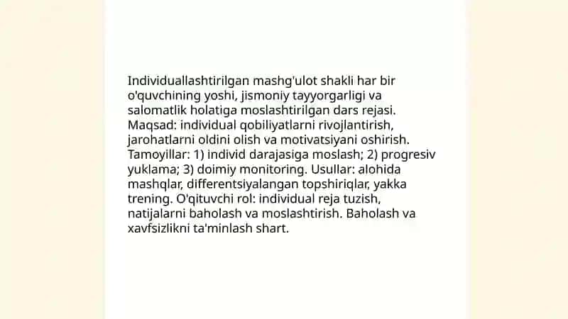 Frontal dars shakli jismoniy tarbiya mashgʻulotlarida 4