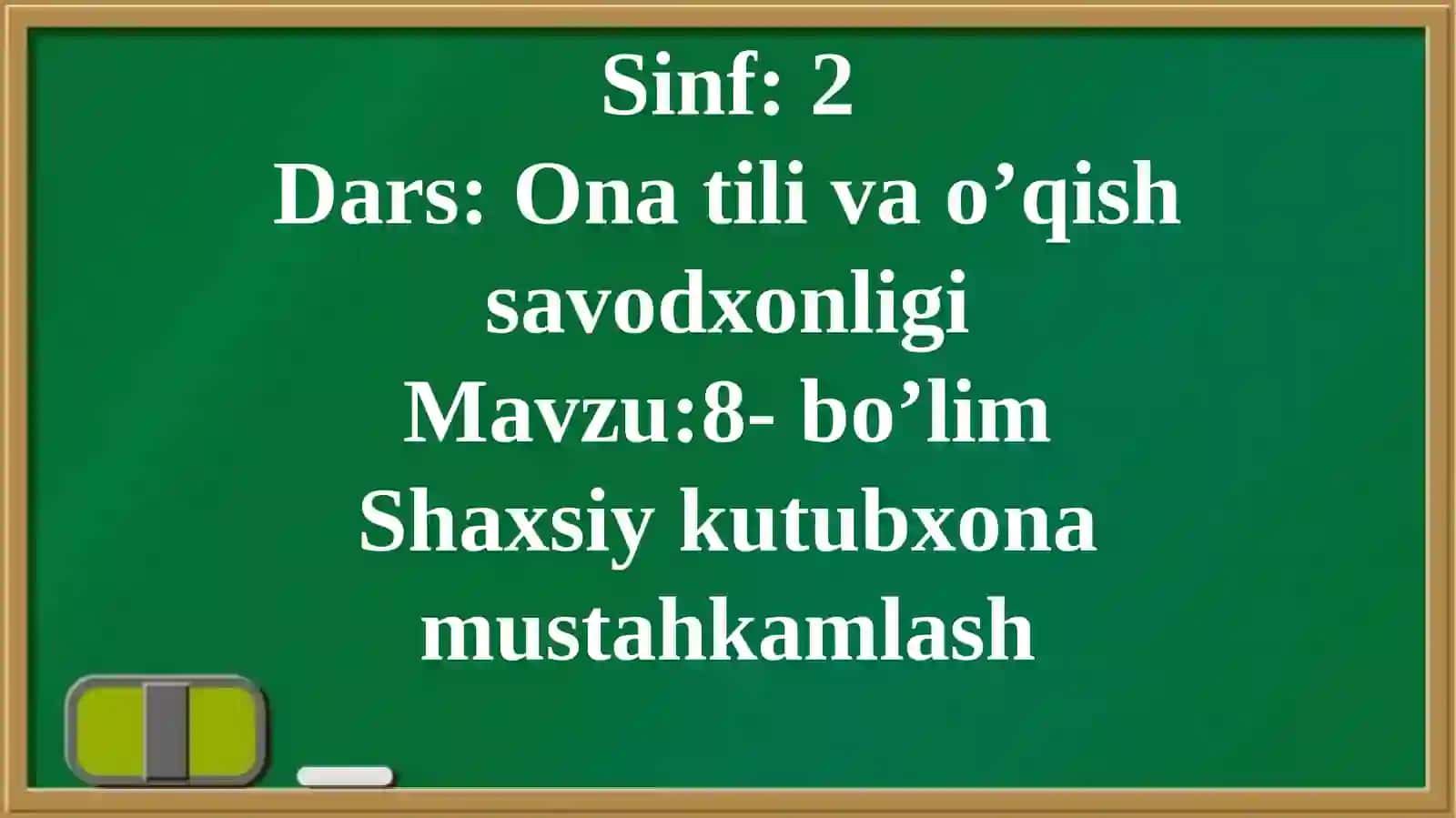 Shaxsiykutubxona mustahkamlash 4