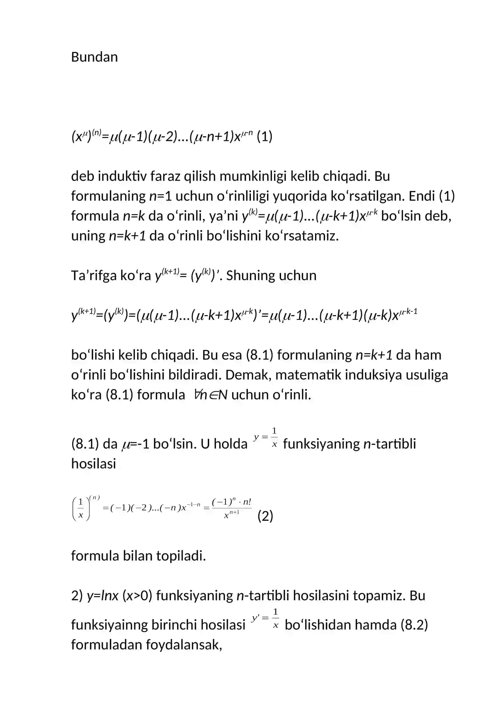 Yuqori tartibli hosilalar va ularning tatbiqlari 4