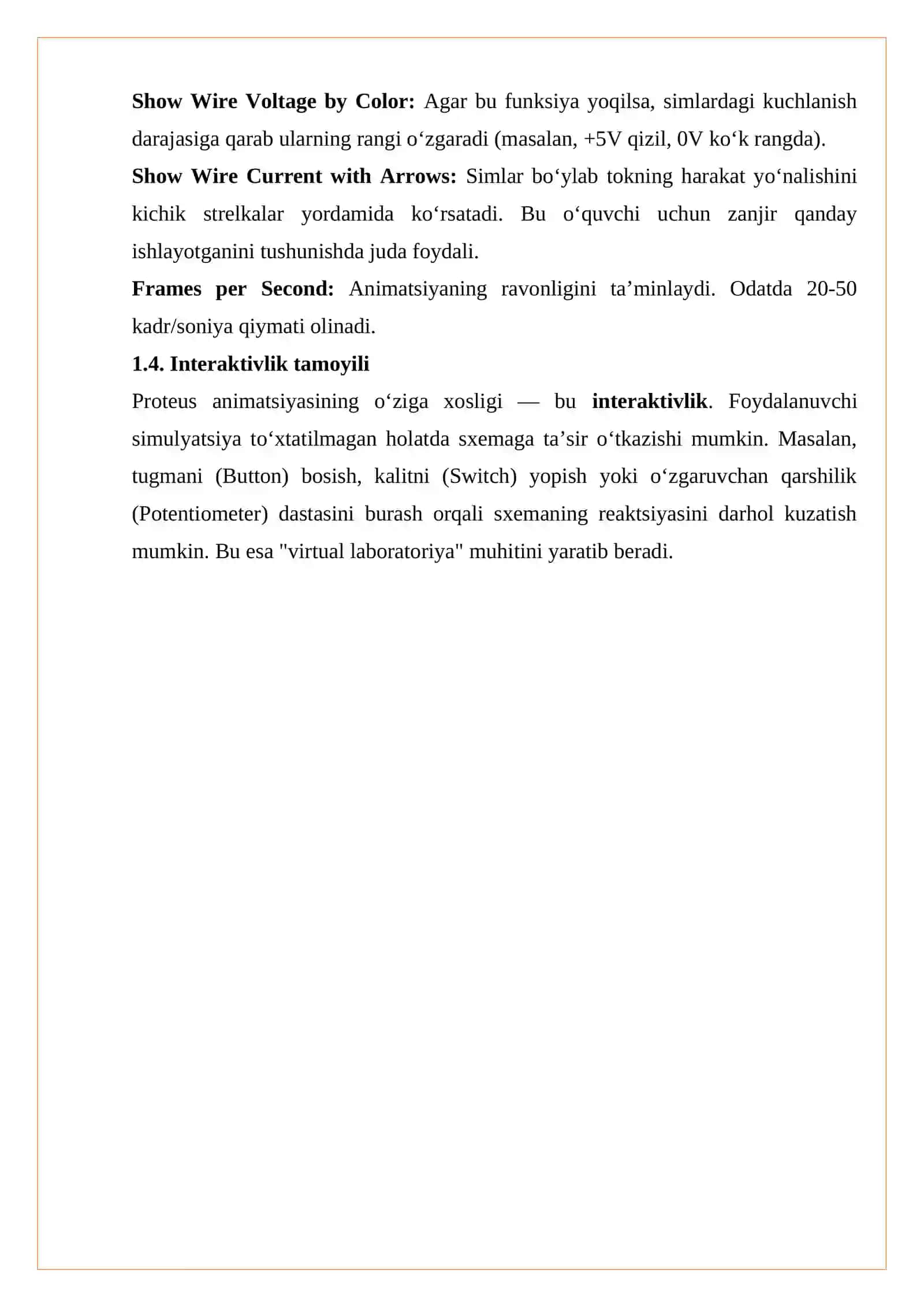 Proteus dasturining interfeysi va animatsiya asoslari 4