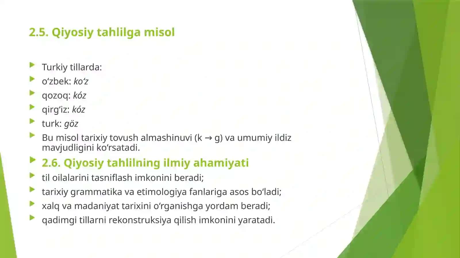Qiyosiy tilshunoslikda qiyosiy tahlil va kontrastiv tahlil 4