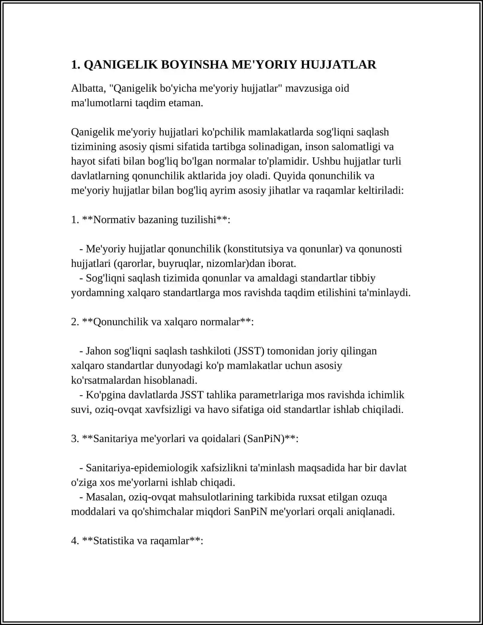 Qanigelik bo'yinsha normativ texnikaliq islep shig'iw hujjetlar 4